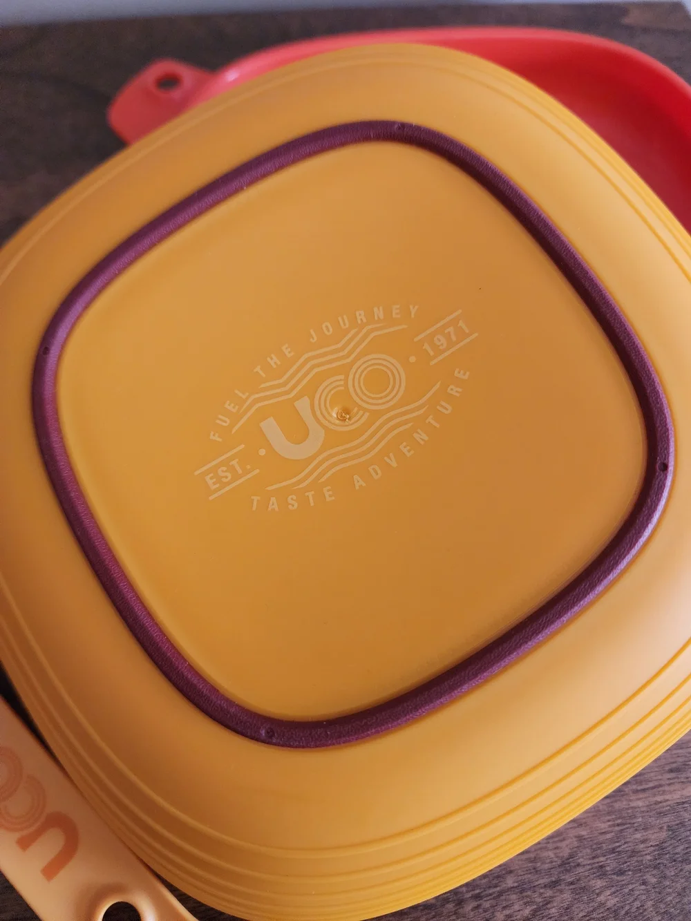 UCO Yellow and Orange Camping Plate Plastic - Compact Outdoor Utensil Set
